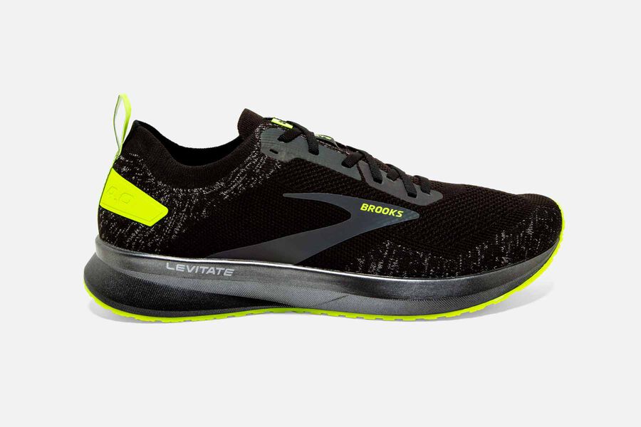 Brooks Levitate 4 Road Loopschoenen Heren - Zwart/Groen - 437506XNJ